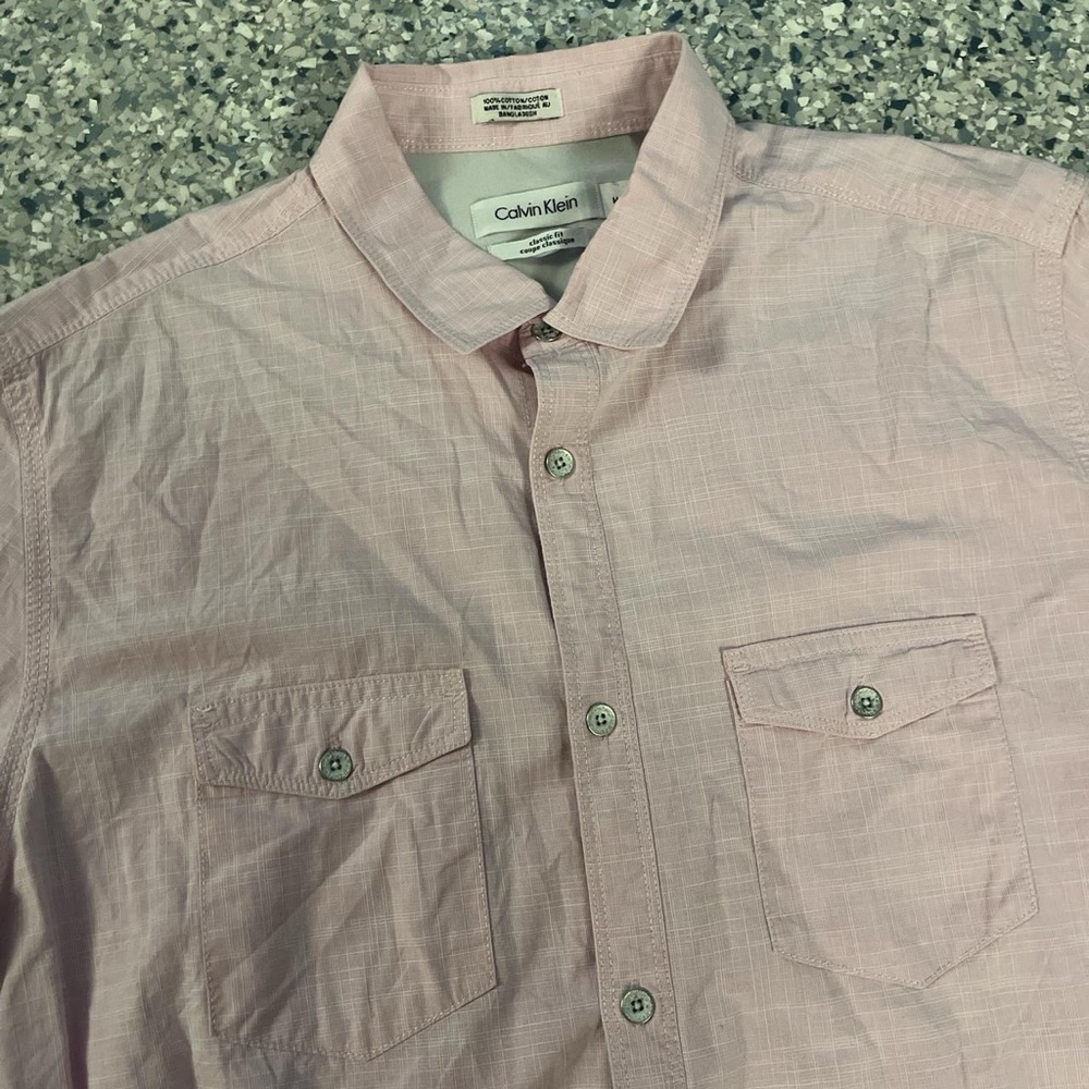 Calvin Klein Men's Light Pink Button Down Shirt